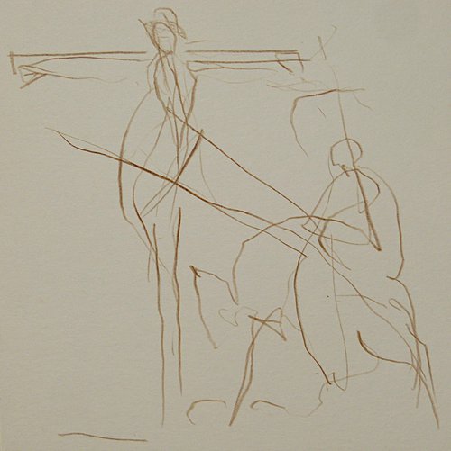 Crucifixion 11, 15x15 cm by Frederic Belaubre