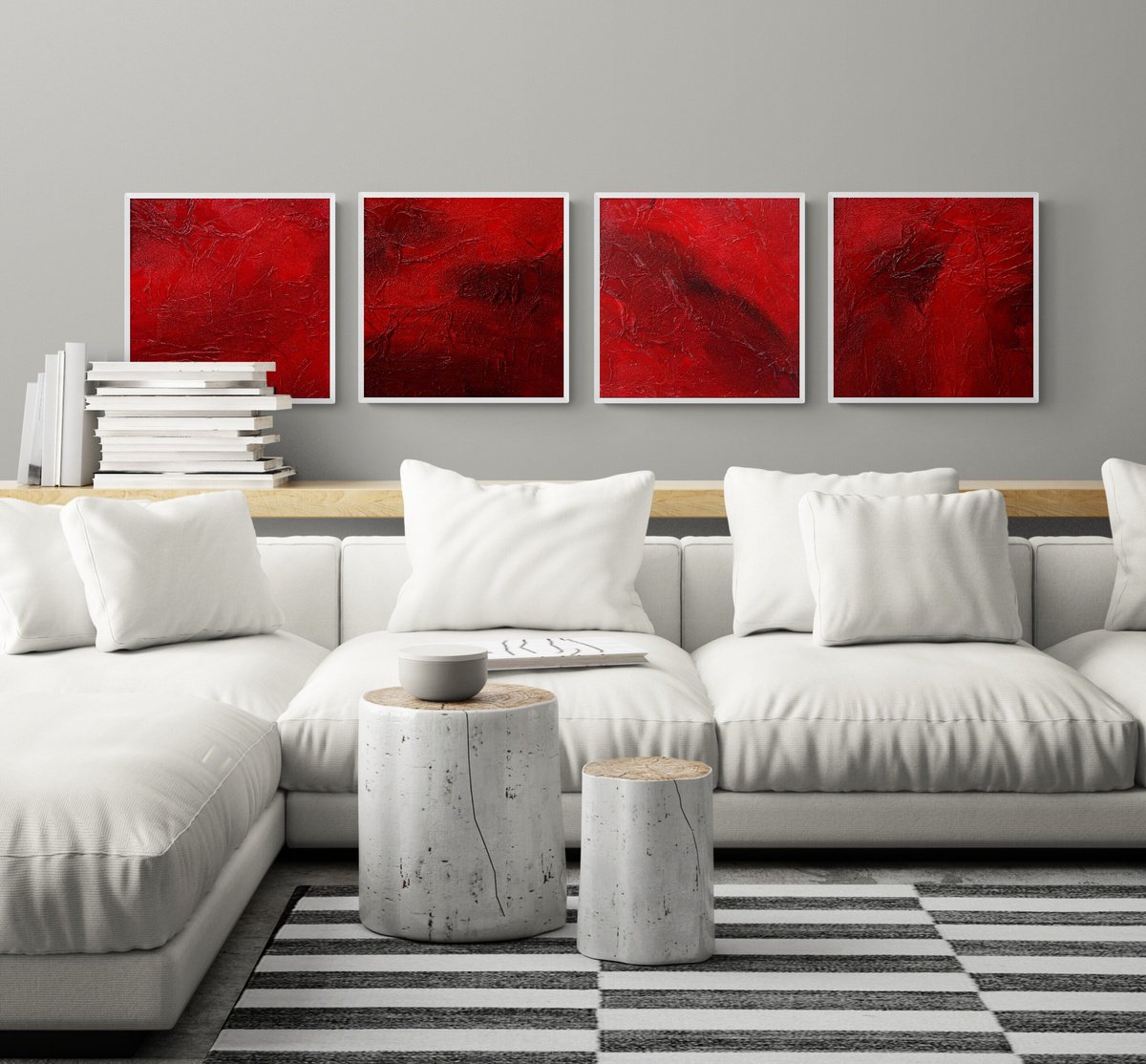 Abstract No. 6620 - set of 4 by Anita Kaufmann