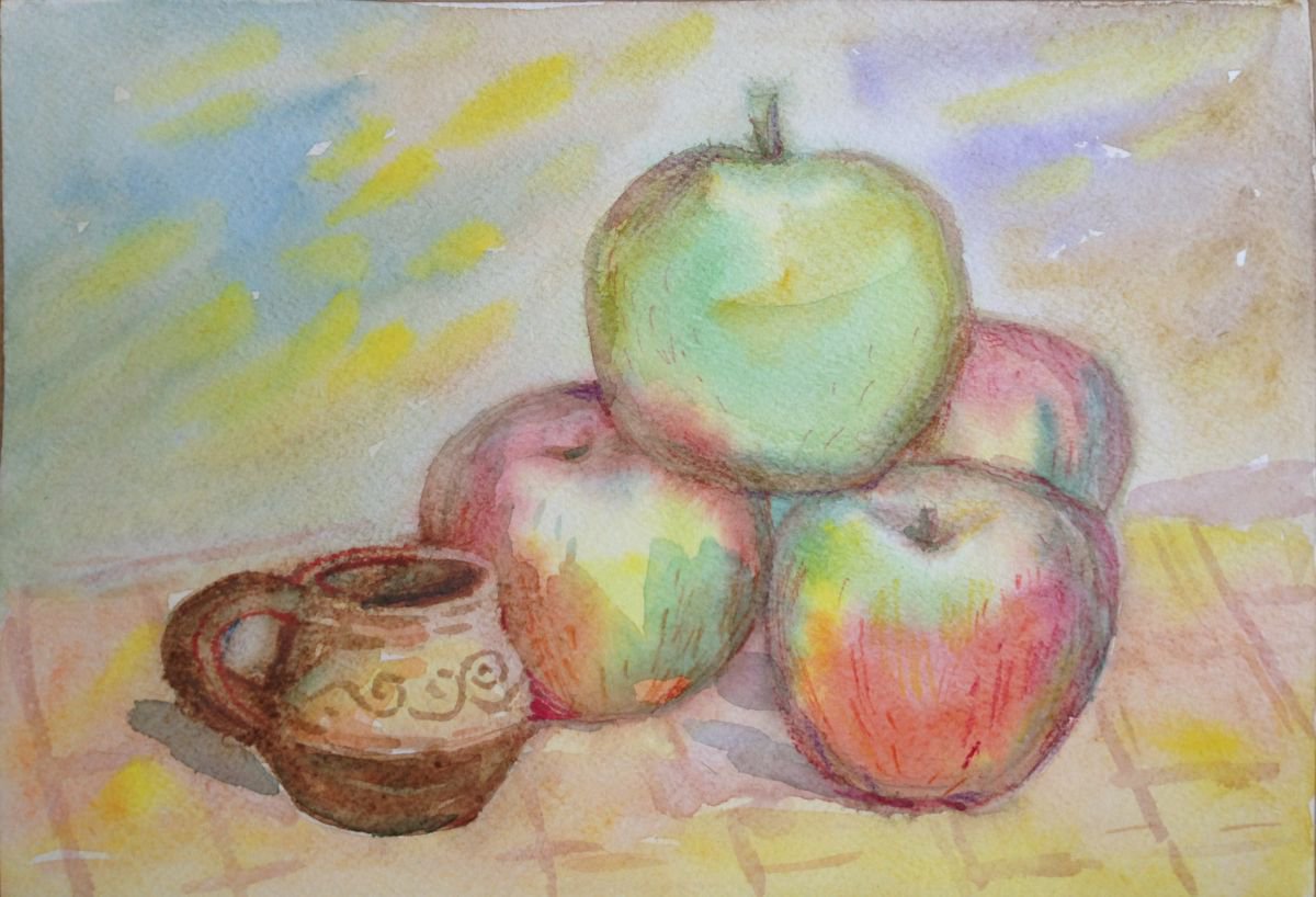 Autumn Apples with coffee by Roman Sergienko