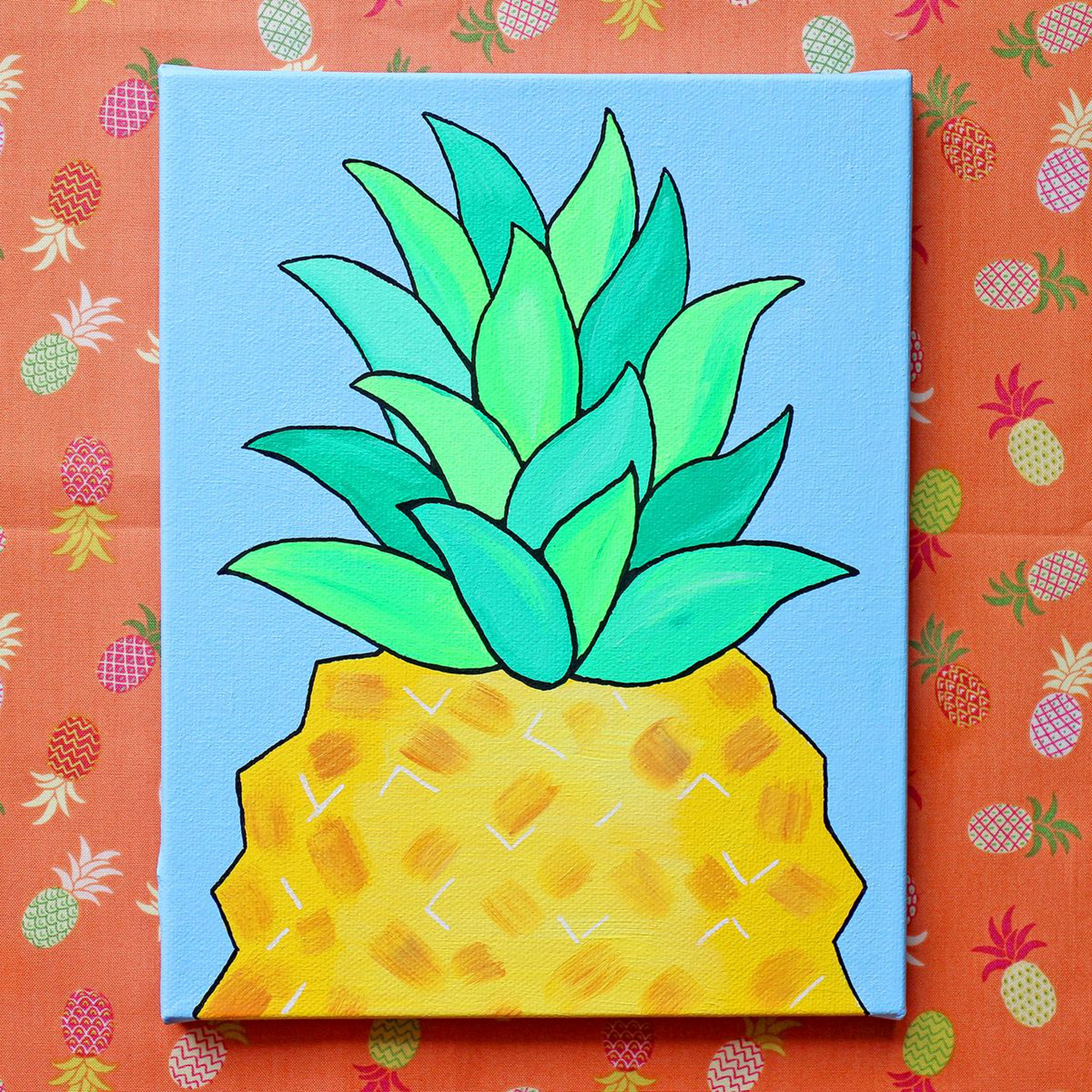 Pineapple Pop Art Painting On Canvas Artfinder