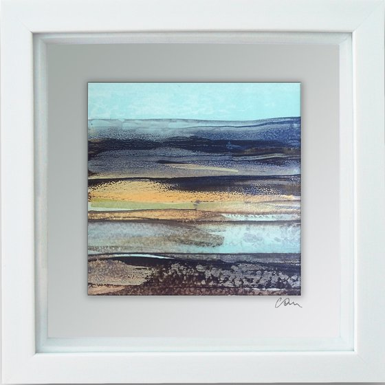 Framed ready to hang original abstract landscape - Horizon #1