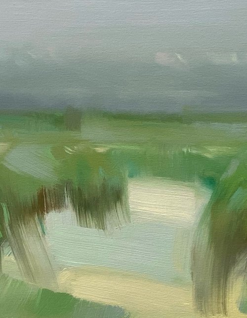 Pond, Original oil painting, Handmade artwork, One of a kind by Vahe Yeremyan