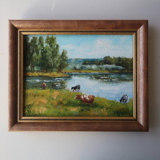 Cows Painting, Summer Snerey