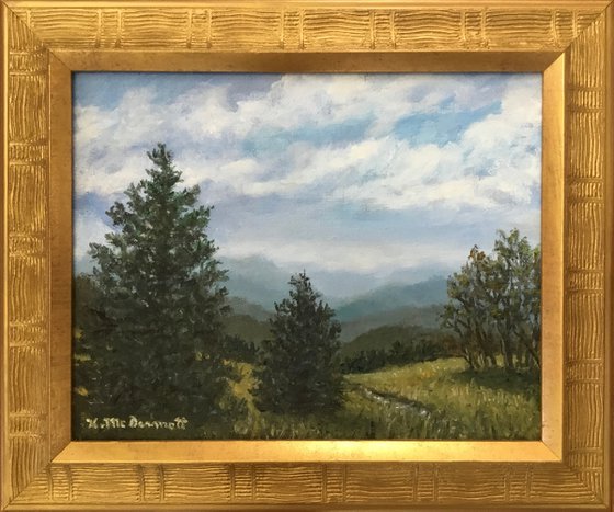 Blue Ridge View - 8X10 inch framed oil landscape (SOLD)