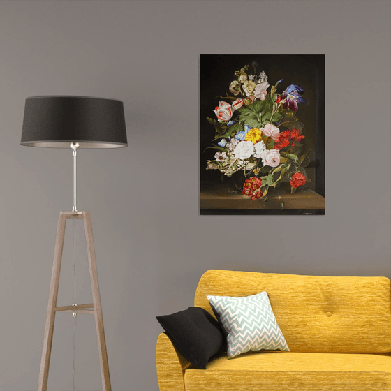Dark Floral Still Life with Tulips