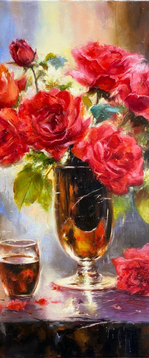 Symphony of red roses by Farzaneh Maddahi