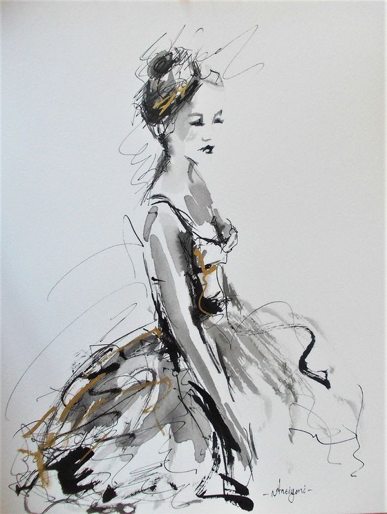 Ballerina Series- Original ballet ink drawing