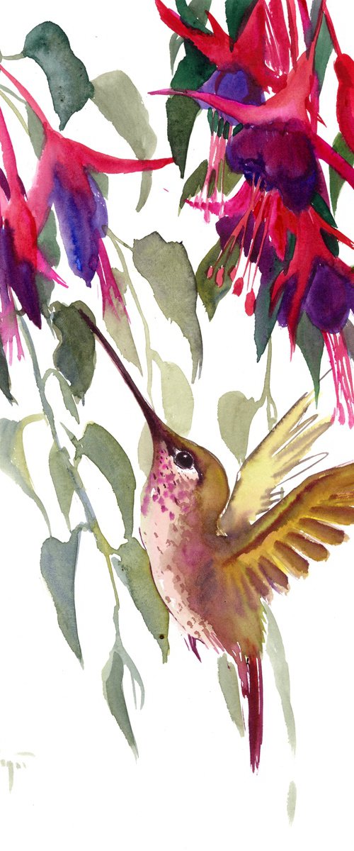 Fuchsia and Hummingbird by Suren Nersisyan