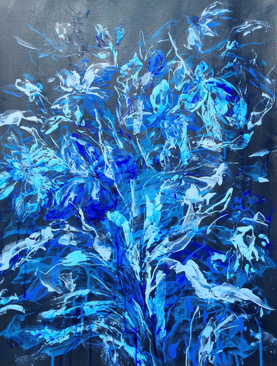  Garden In Blue 7 By Katia Solodka, 20 X 26, Artwork For Sale On Artfinder