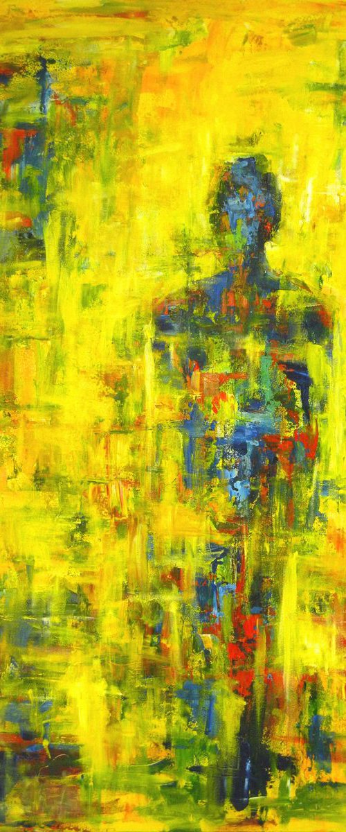 Automaton Yellow Abstract Transcendent 60x40 by BenWill
