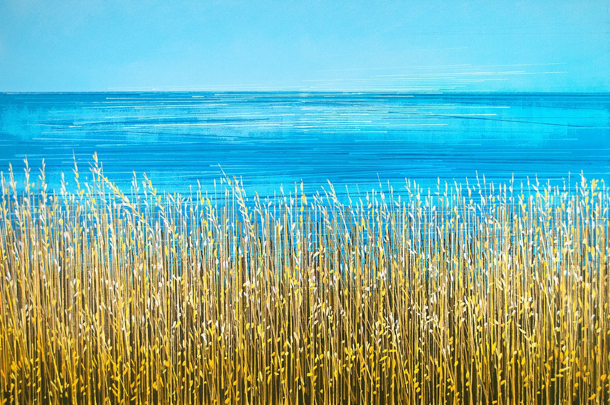 Impressionistic Landscape Acrylic Painting By Marc Todd, 30 X 20", Through To The Sea, Original Artwork