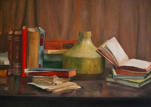 Still Life With Books by Nikola Ivanovic