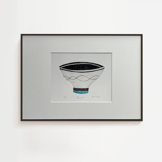 Midcentury Bowl No.1 original drypoint