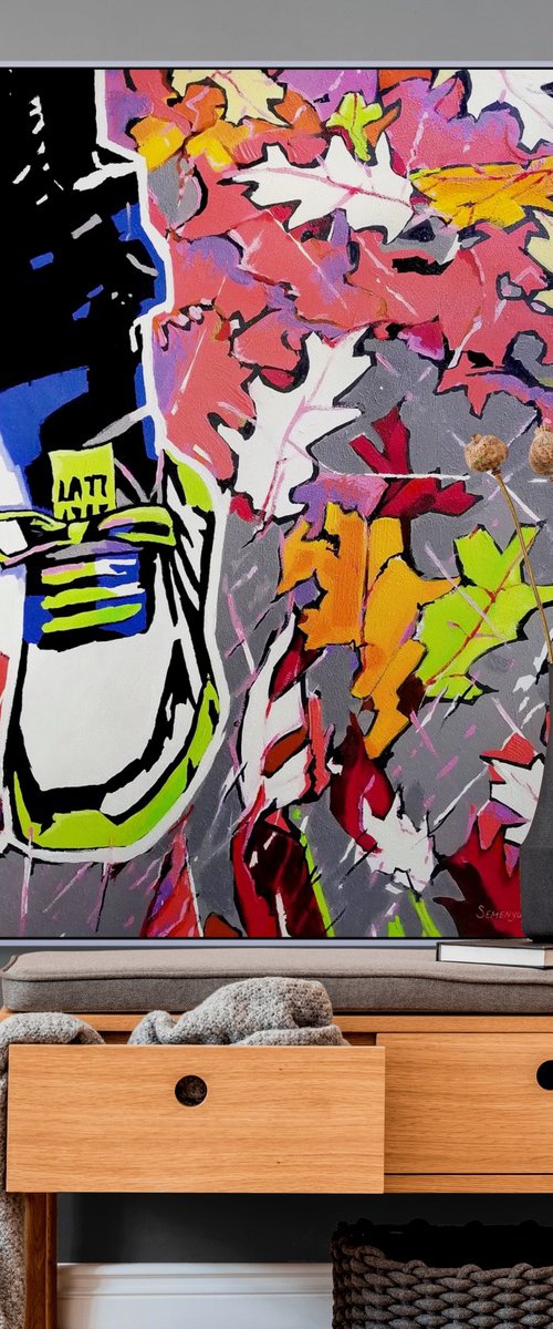 Walking Through Autumn Leaves by Evgen Semenyuk