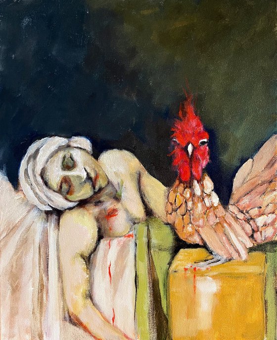 A Murder Most Fowl (skewing The Death of Marat)