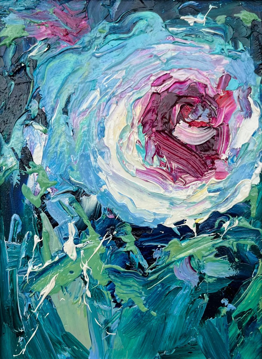 Abstract Botanical Oil Painting By Svitlana Andriichenko, 7 X 9", Comet, Original Artwork