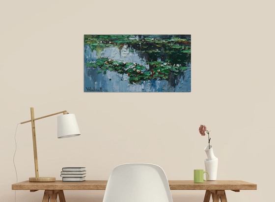 White Water Lilies -  Original Oil painting