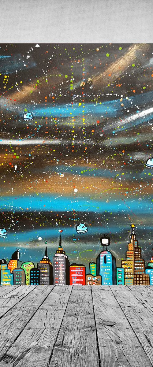Televisions City in Space by Maria Luisa  Azzini