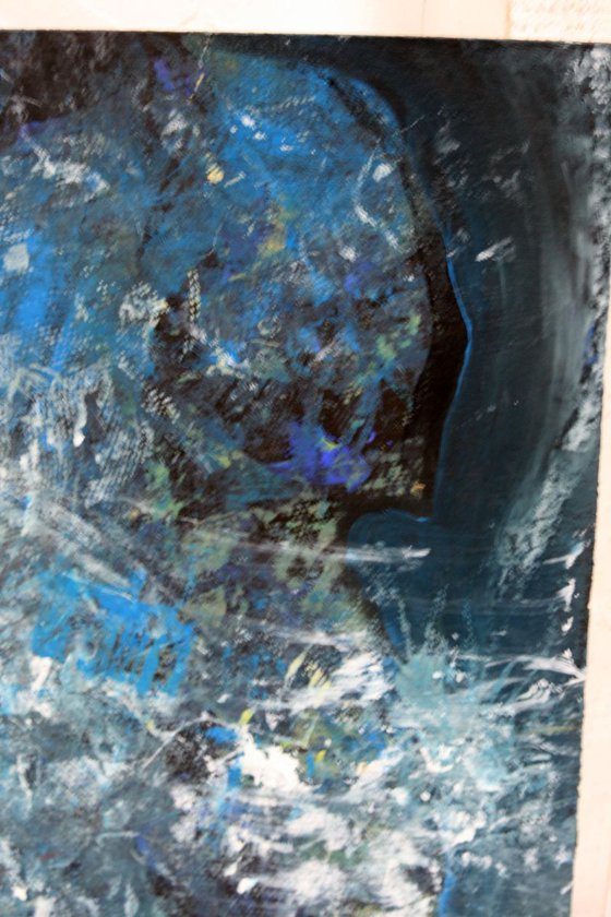 unique way to paint the angel theme spiritual energy cosmic blue light by OVIDIU KLOSKA low price masterpiece