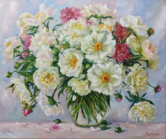 Peonies bouquet  still life