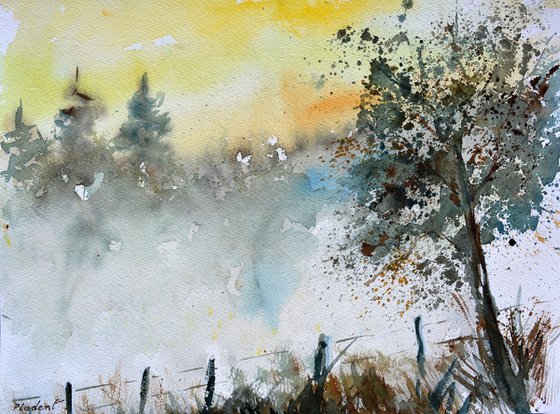 Soft awakening watercolor