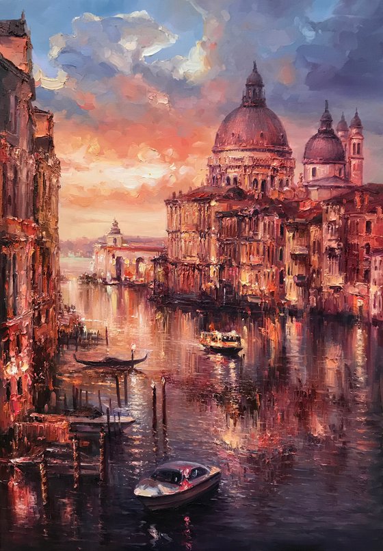 "Venice" large original oil painting 100x70