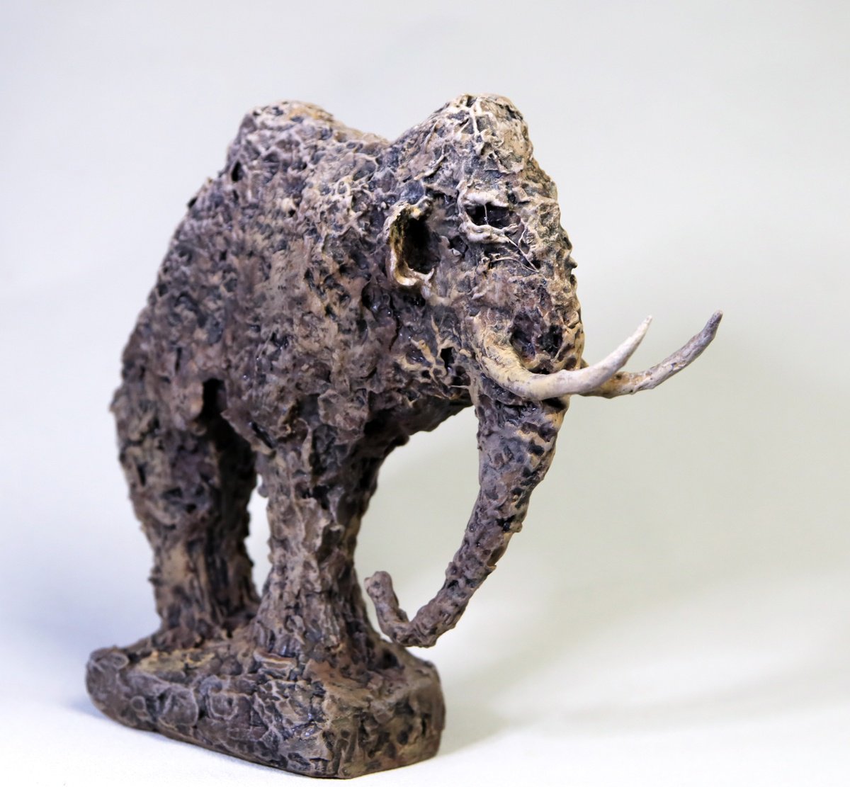 Expressive Animal Sculpture By Lionel Le Jeune, 7 X 6", Petit Mammouth, Original Artwork