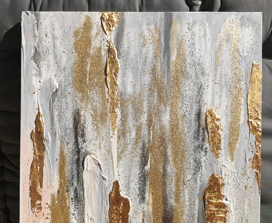 Gold Leaf Abstract, Abstract Wall Art