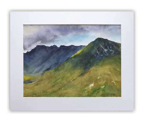 Kintail Mountains Scottish Landscape Watercolour Painting