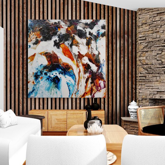 Oxide and Rust 150cm x 150cm Textured Abstract Art