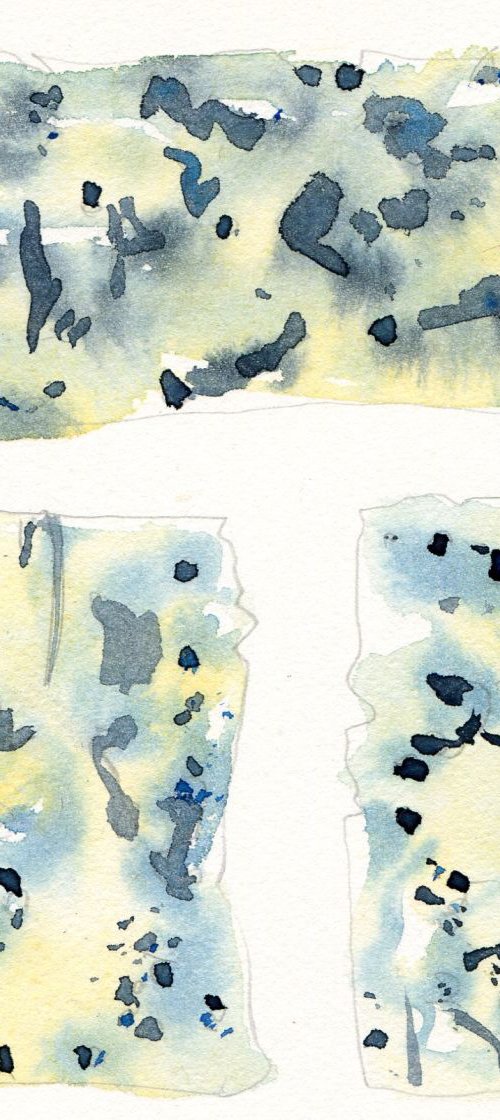 Original Watercolour Blue Cheese Study by Hannah Clark