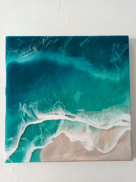 Turquoise Beach Resin Art