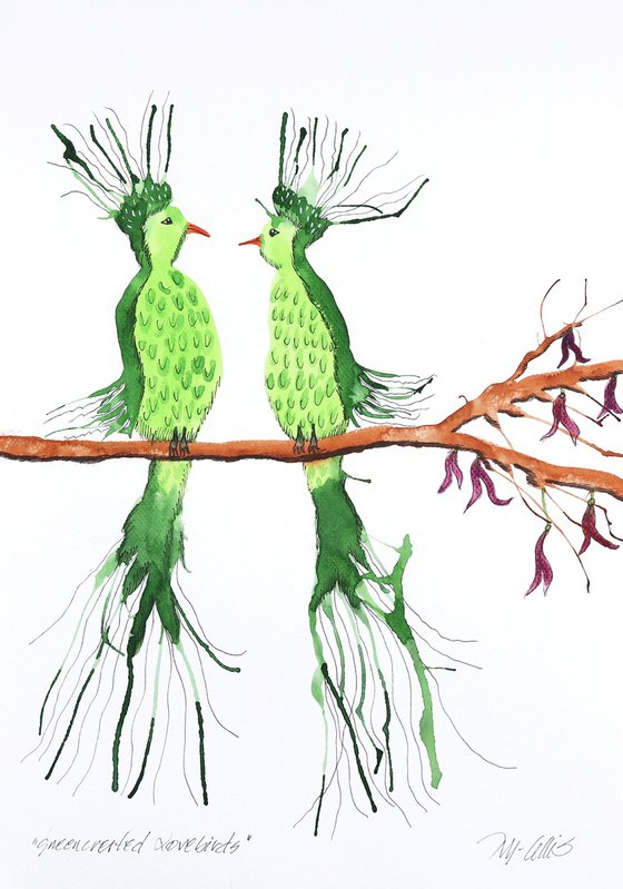 Greencrested Lovebirds