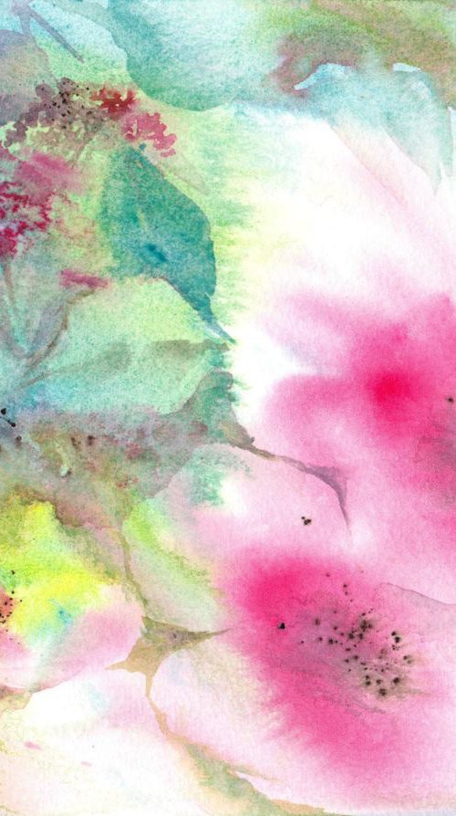 Pink Flowers by Anjana Cawdell