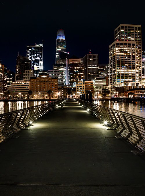 MIDNIGHT ON PIER 14 - SAN FRANCISCO by Harv Greenberg