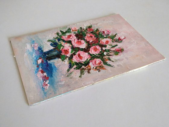 Bouquet of roses in a vase Painting Flower Art Floral Miniature