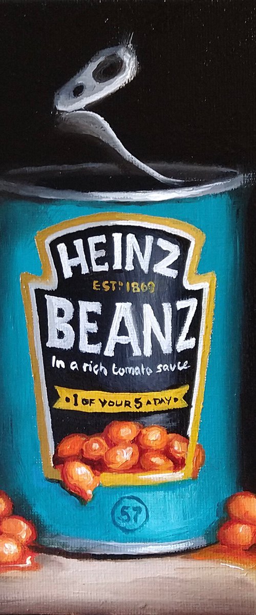 Baked beans tin, still life by Jane Palmer Art