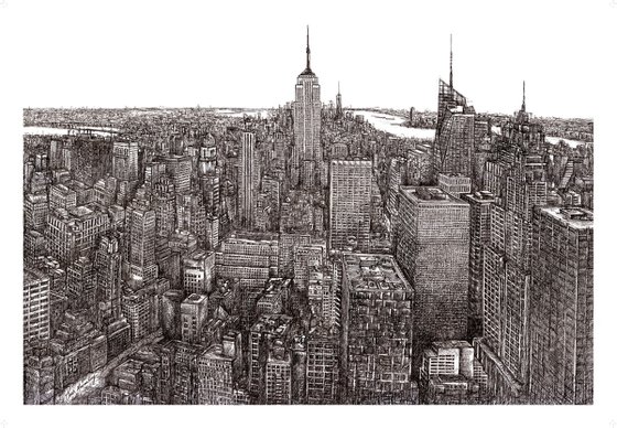 Manhattan Panoramic Drawing