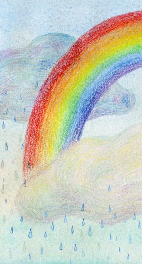 Lovely rainbow children illustration by Liliya Rodnikova