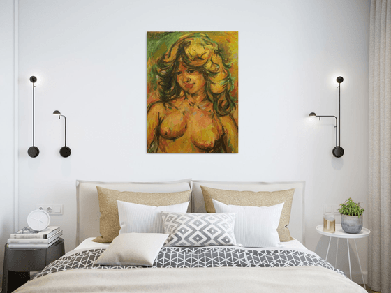 AWAKENING OF SPRING - original nude oil painting, erotic art