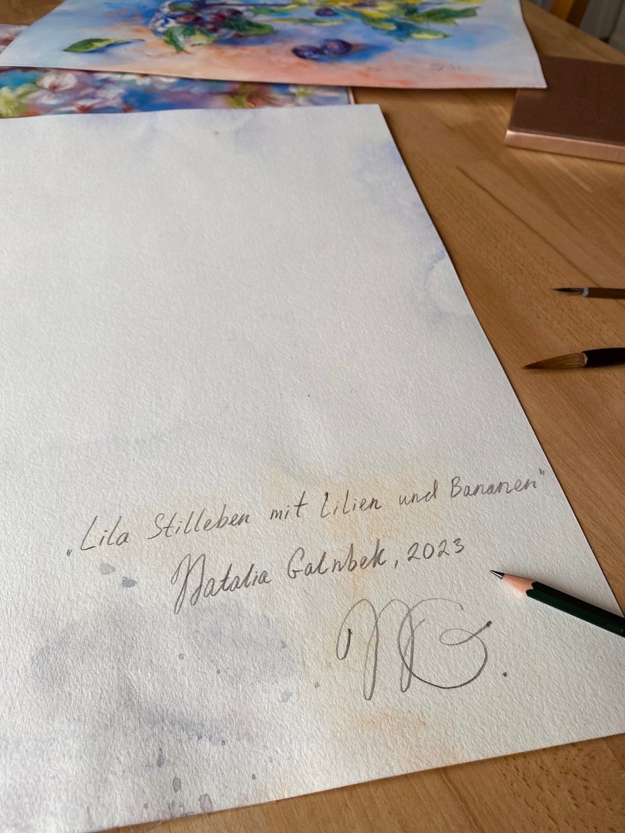 Impressionistic Botanical Watercolour By Natalia Galnbek, 14 X 19", Still Life With Lilies, Original Artwork