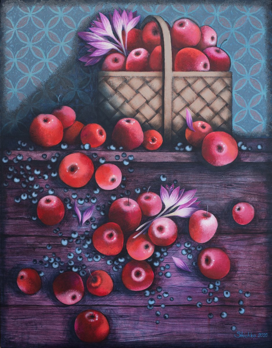 Basket of Apples by Elena Shichko