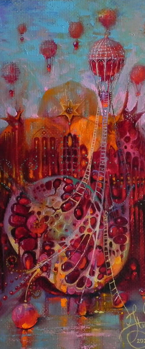 "Takeoff" - Original Surreal art Small Gift idea by Yurii Novikov