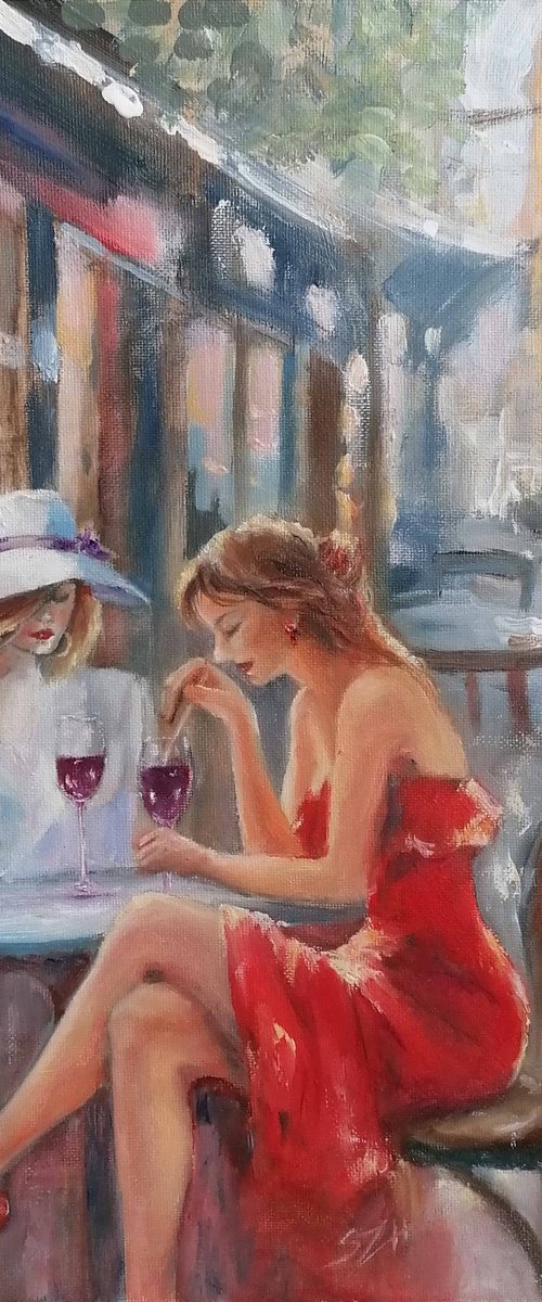 A Glass of Sangria at the Bar on the Corner by Susana Z. Harris