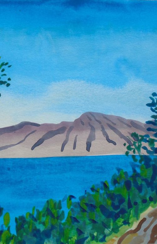 Looking at the mediterranean from Serra Gelada II by Kirsty Wain