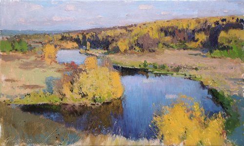 Golden autumn on the Piana River (etude) by Andrey Jilov