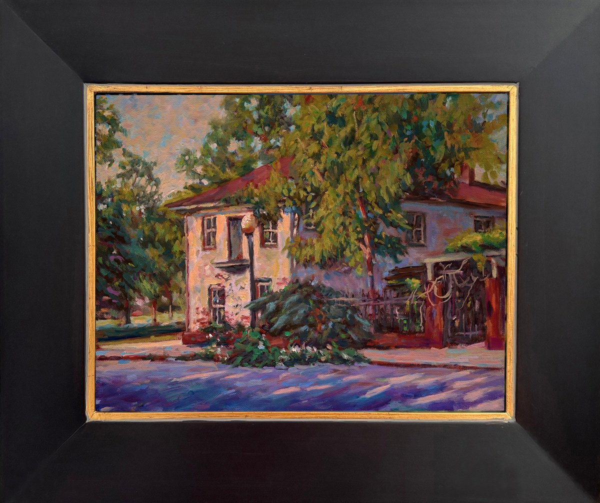 Impressionistic Cityscapes Oil Painting By Daniel Brian Fishback, 20 X 17, Harmony House, Original Artwork