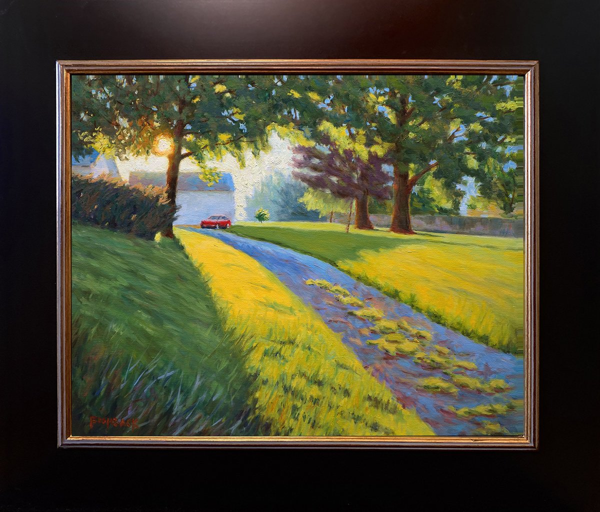 Red Car Sunrise By Daniel Brian Fishback, 27 X 23, Artwork For Sale On Artfinder