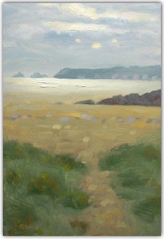 Evening on the Beach, the Brittany coast impressionist painting