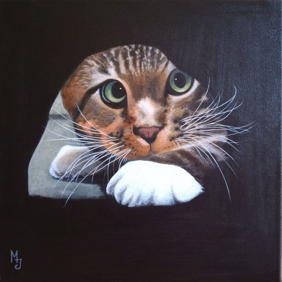 Cat Portrait ~~ an original acrylic painting